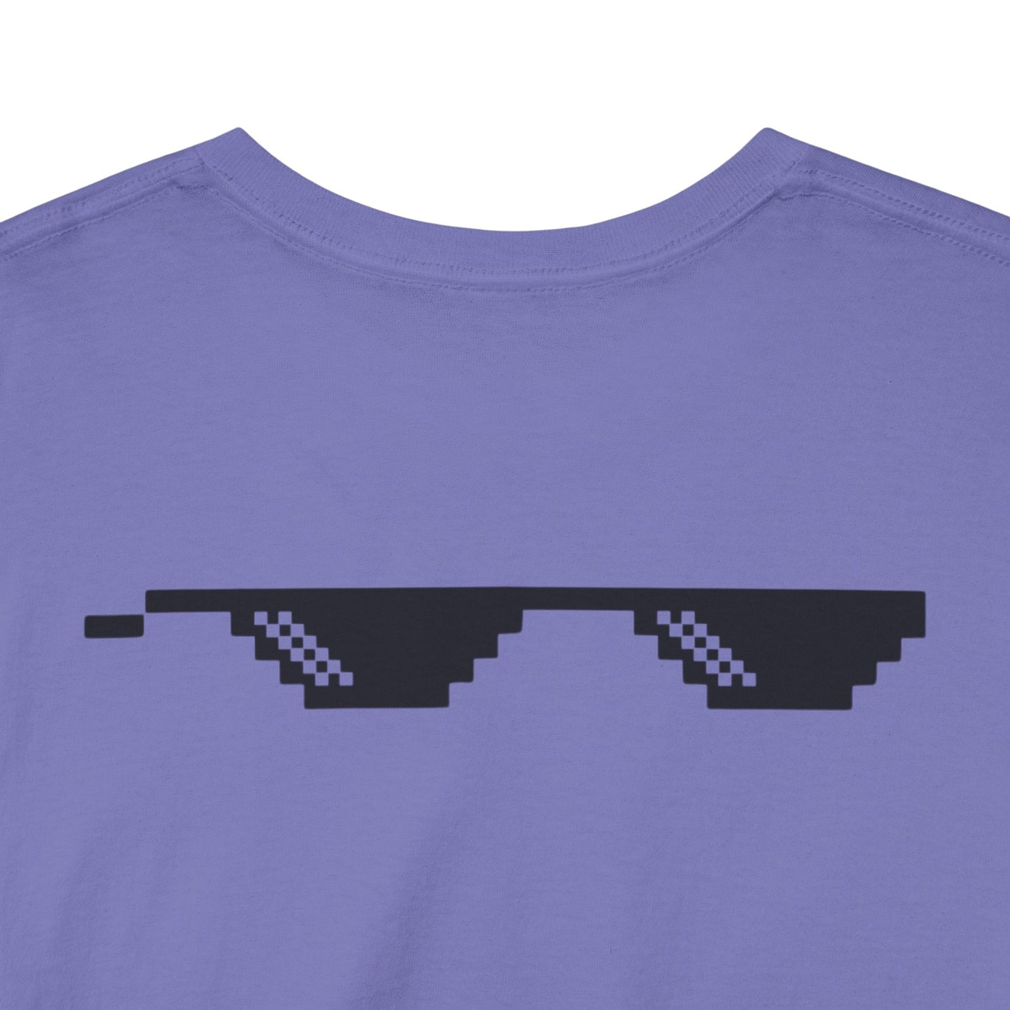 Unisex Heavy Cotton Tee with MLG Meme Overload Front & "Thug Life" Pixel Shades Back