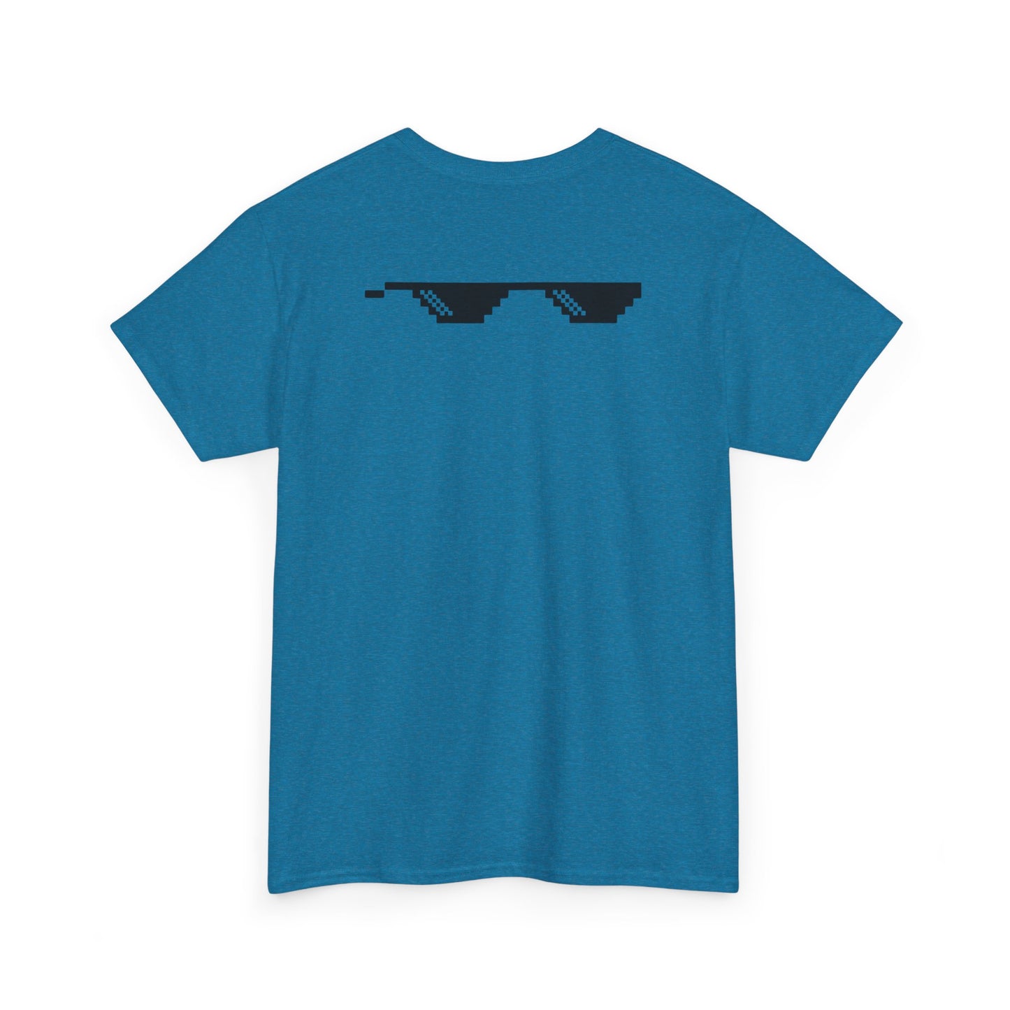 Unisex Heavy Cotton Tee with MLG Meme Overload Front & "Thug Life" Pixel Shades Back