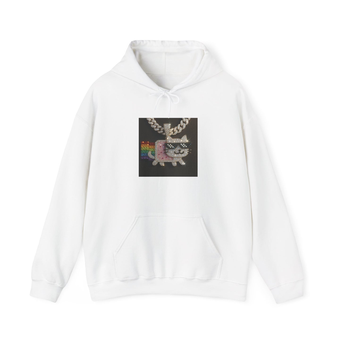 "Iced Out Nyan Cat" Front & "Thug Life" MLG Pixel Shades Back Unisex Hoodie