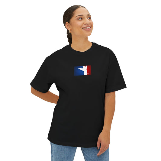 Unisex Oversized Boxy Tee with MLG Soldier Silhouette on Front & "Memes Roll" Graphic on Back