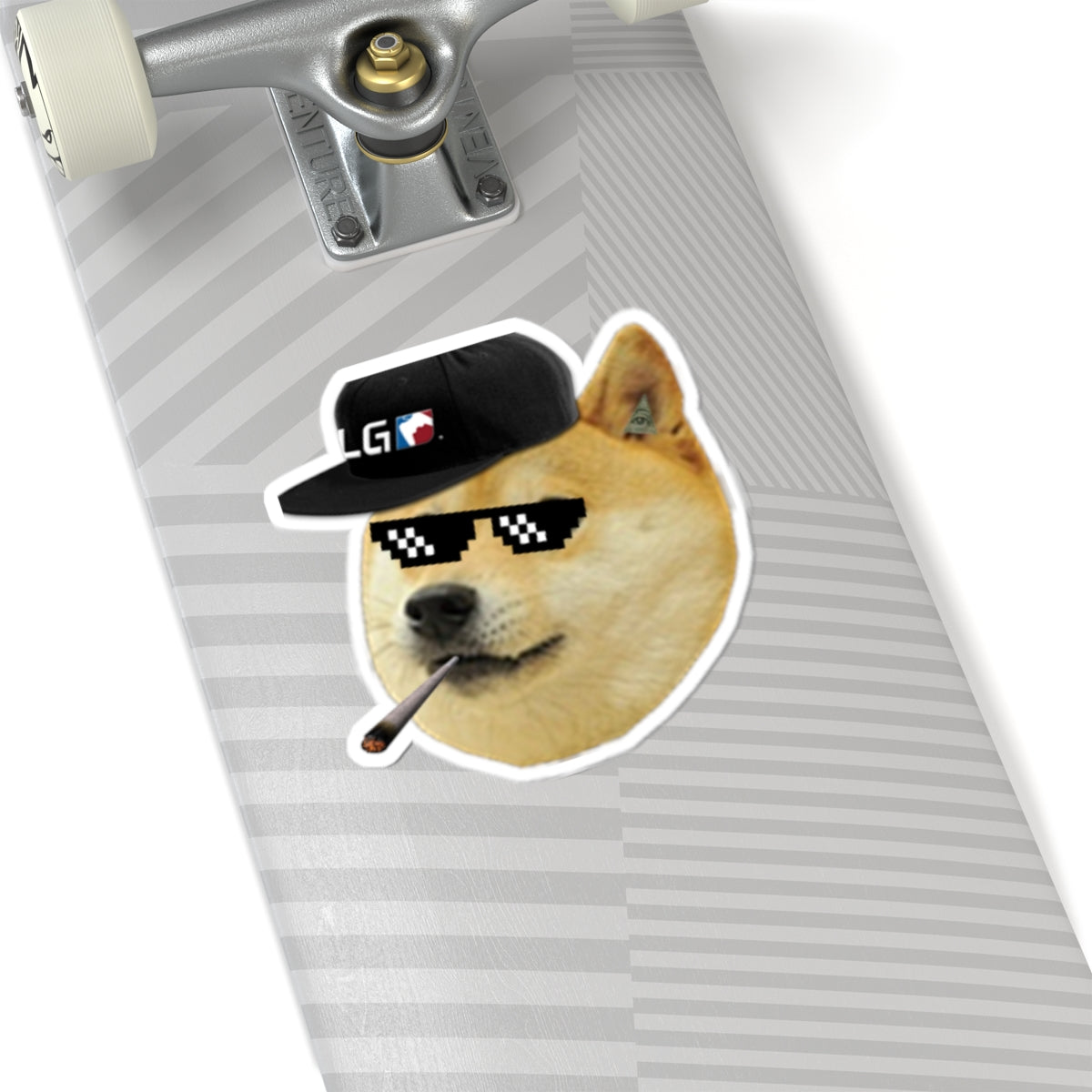 Cool MLG Doge with "Thug Life" Pixel Shades Kiss-Cut Stickers