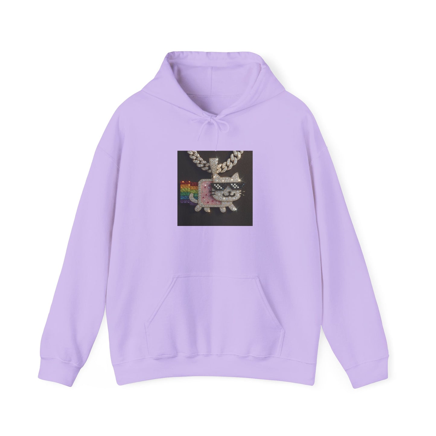 "Iced Out Nyan Cat" Front & "Thug Life" MLG Pixel Shades Back Unisex Hoodie