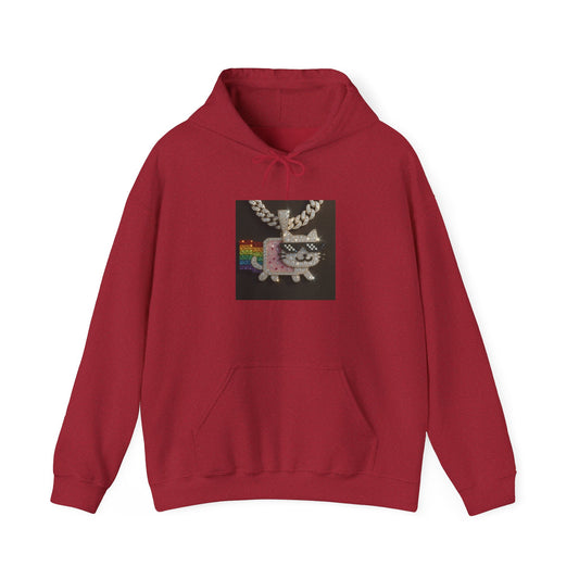 "Iced Out Nyan Cat" Front & "Thug Life" MLG Pixel Shades Back Unisex Hoodie