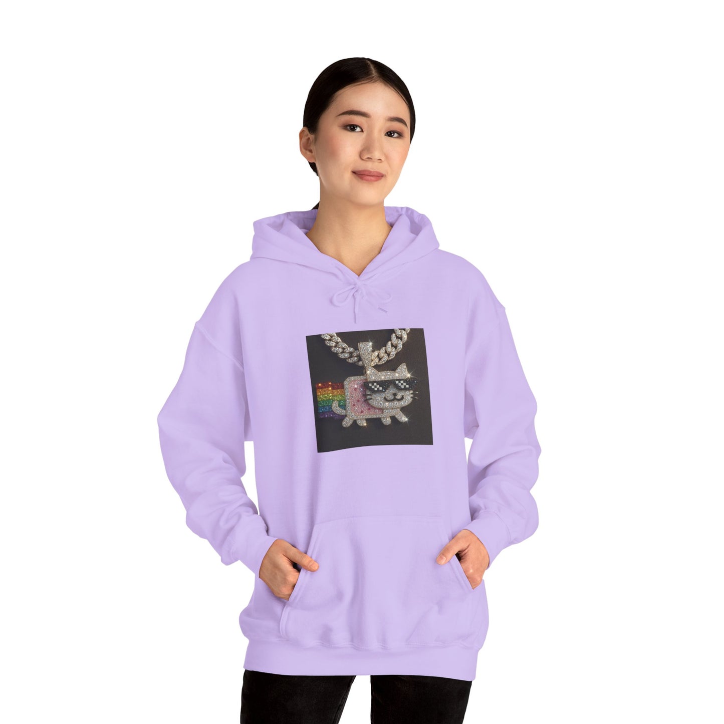 "Iced Out Nyan Cat" Front & "Thug Life" MLG Pixel Shades Back Unisex Hoodie