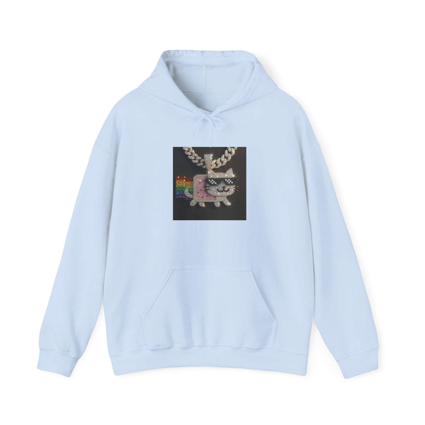 "Iced Out Nyan Cat" Front & "Thug Life" MLG Pixel Shades Back Unisex Hoodie