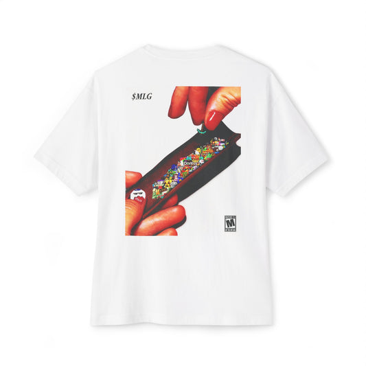 Unisex Oversized Boxy Tee with MLG Soldier Silhouette on Front & "Memes Roll" Graphic on Back
